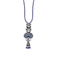 Necklace Ayala Bar Woman Blue Domes in Metal Alloy Cristallo R3646